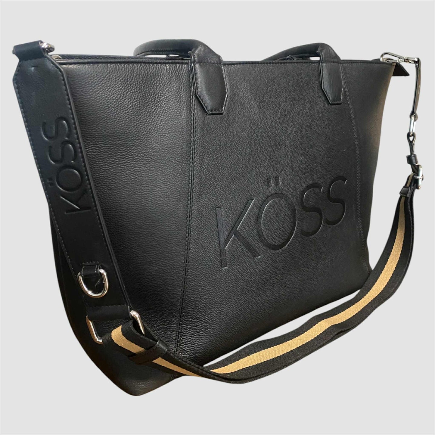 Tote bag en cuir pour ordinateur portable - Noir