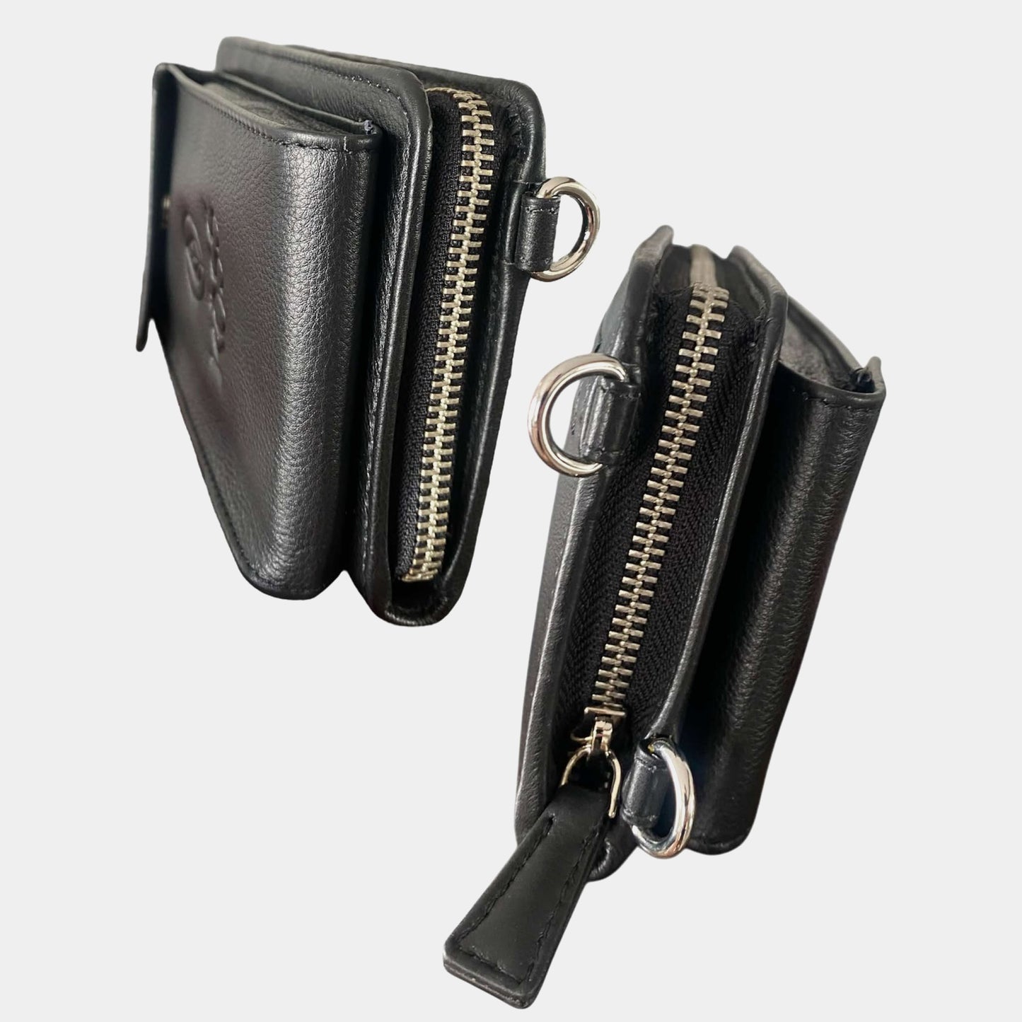 Sac Élégance Compact antivol en cuir - Noir (comprenant 2 sangles)