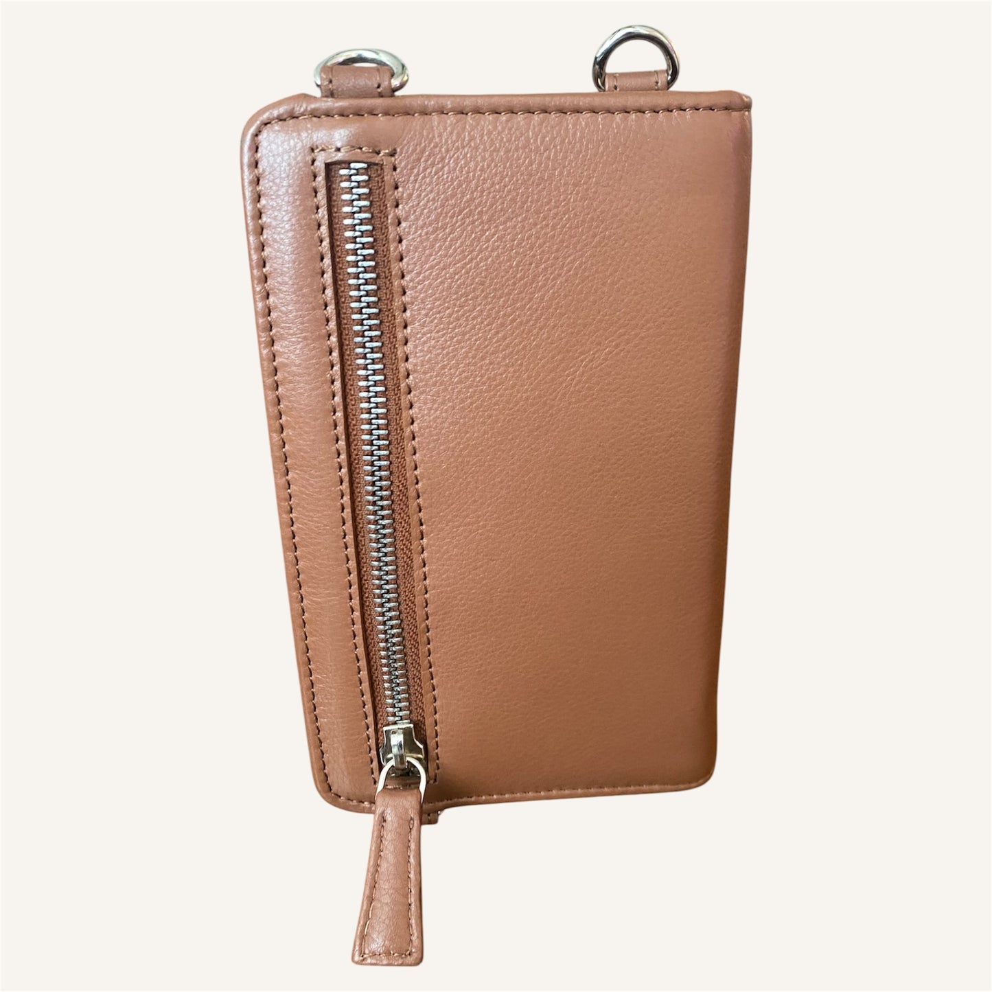 Sac élégance compact en cuir brun - Comprenant 2 sangles