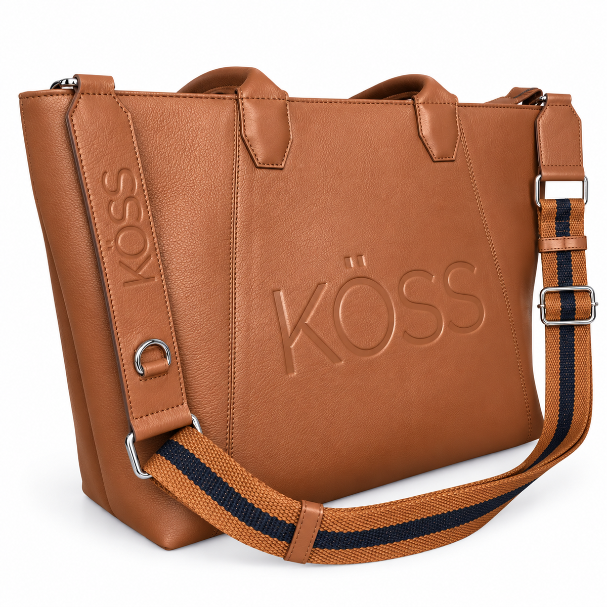 Tote bag en cuir pour ordinateur portable - brun