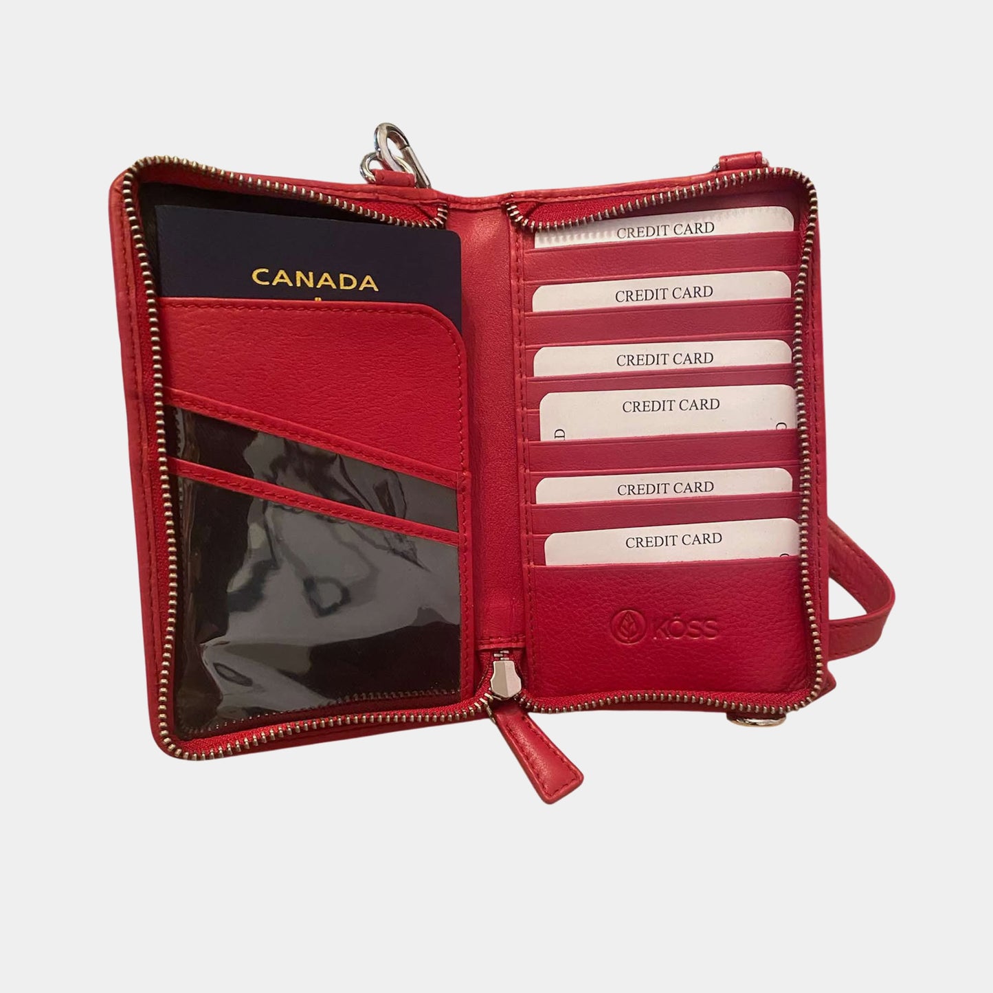 À VENIR - Sac Élégance Compact antivol en cuir - Rouge (comprenant 2 sangles)