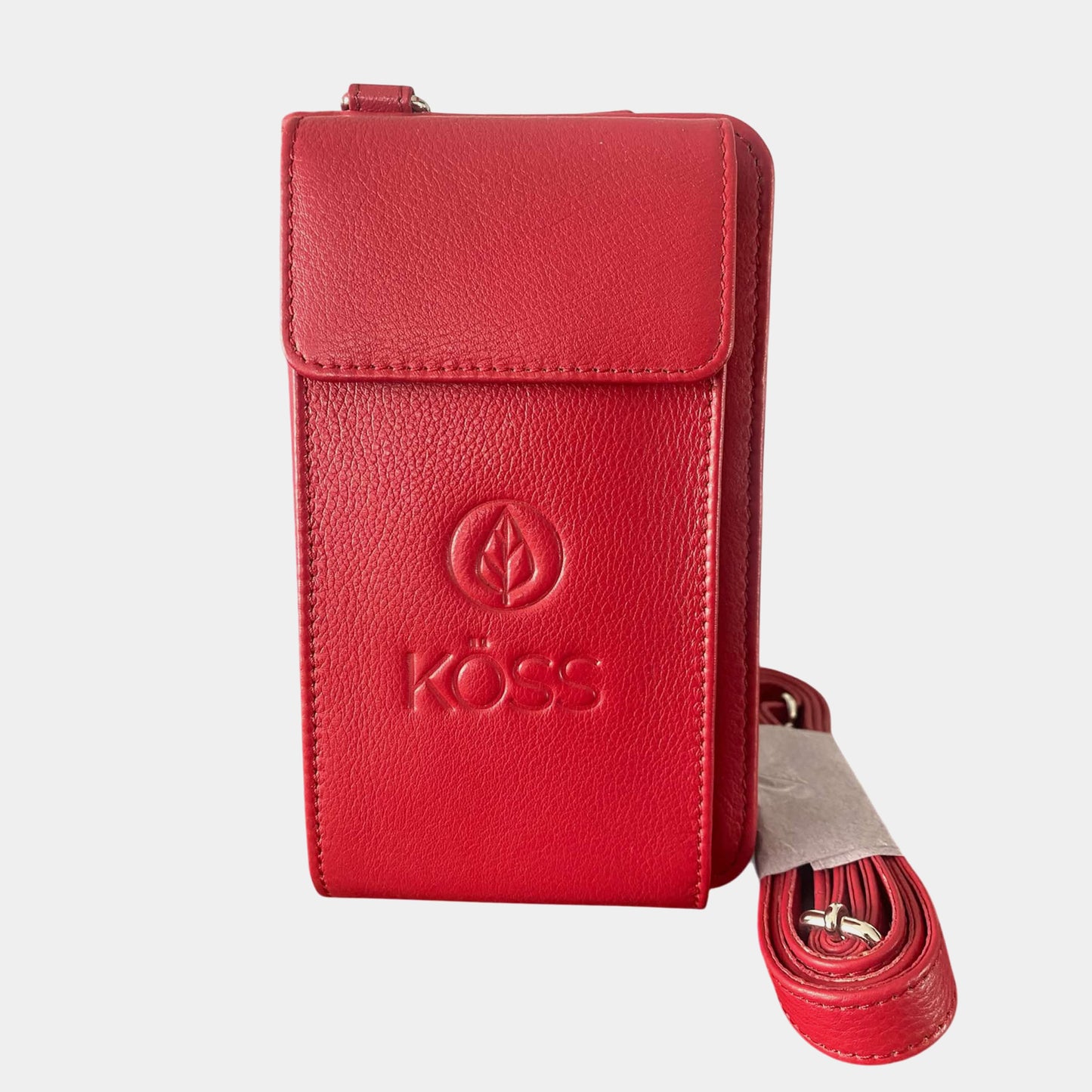 À VENIR - Sac Élégance Compact antivol en cuir - Rouge (comprenant 2 sangles)
