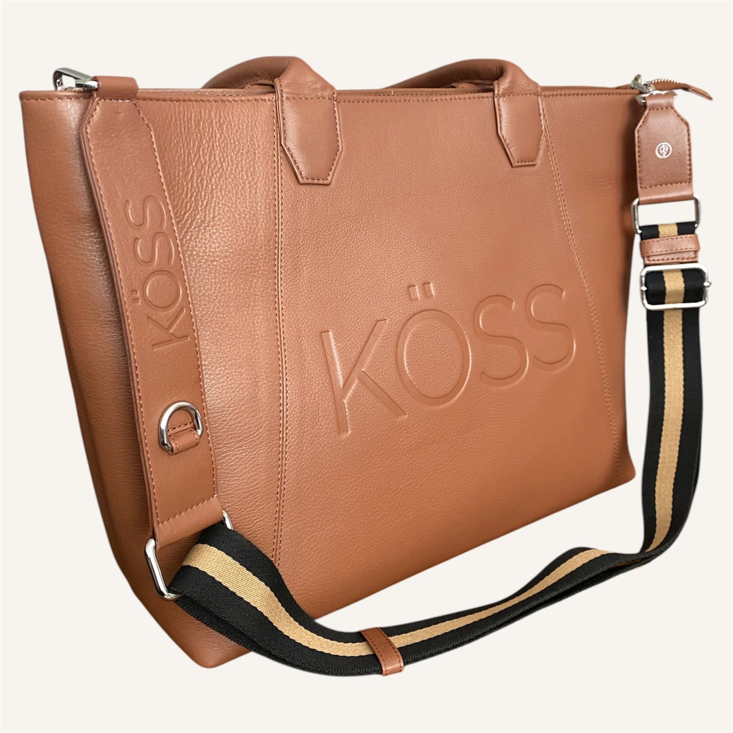 Tote bag en cuir pour ordinateur portable - brun