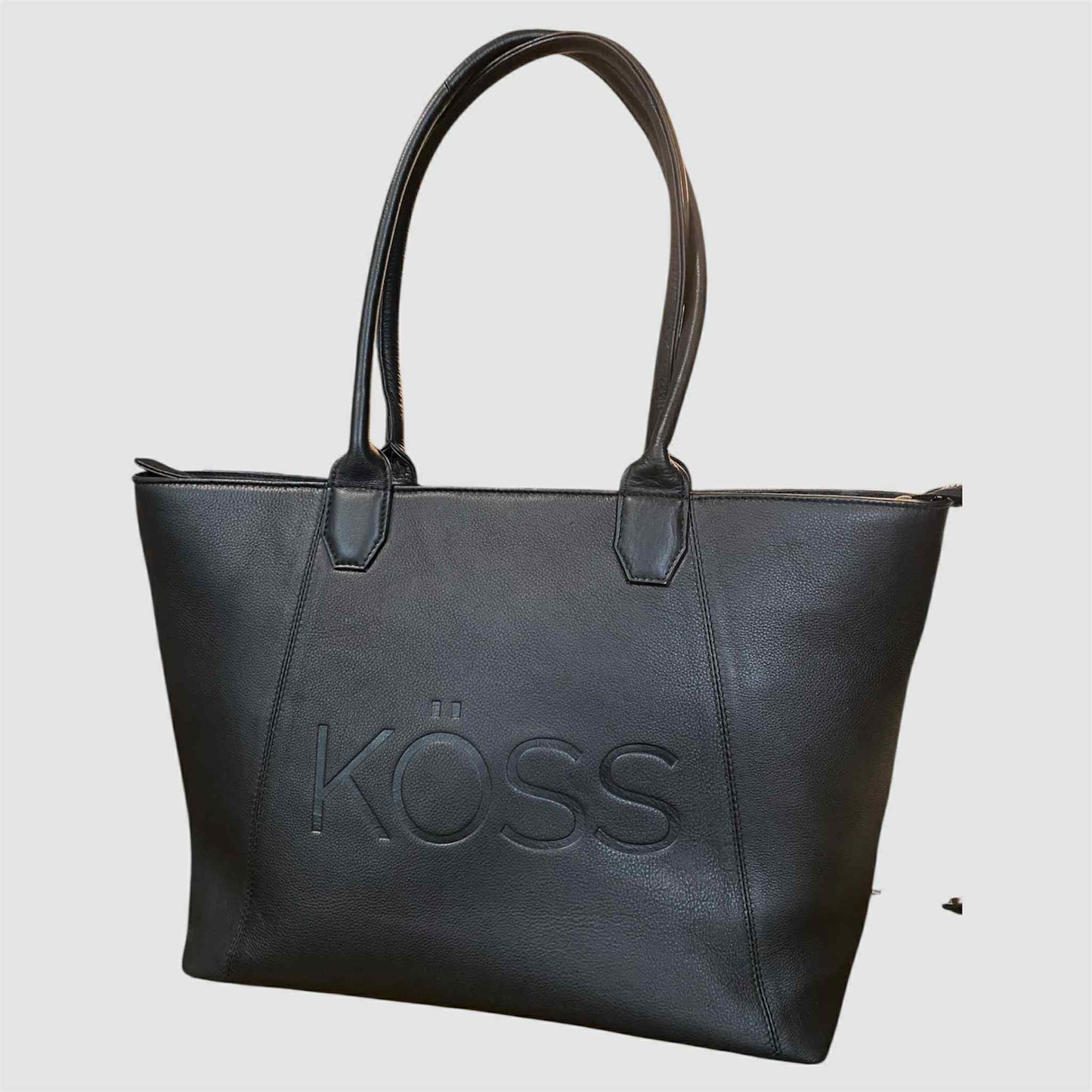 Tote bag en cuir pour ordinateur portable - Noir