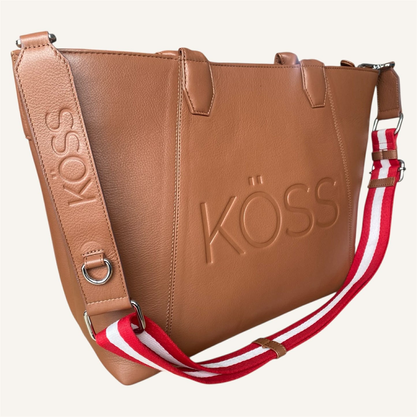 Tote bag en cuir pour ordinateur portable - brun