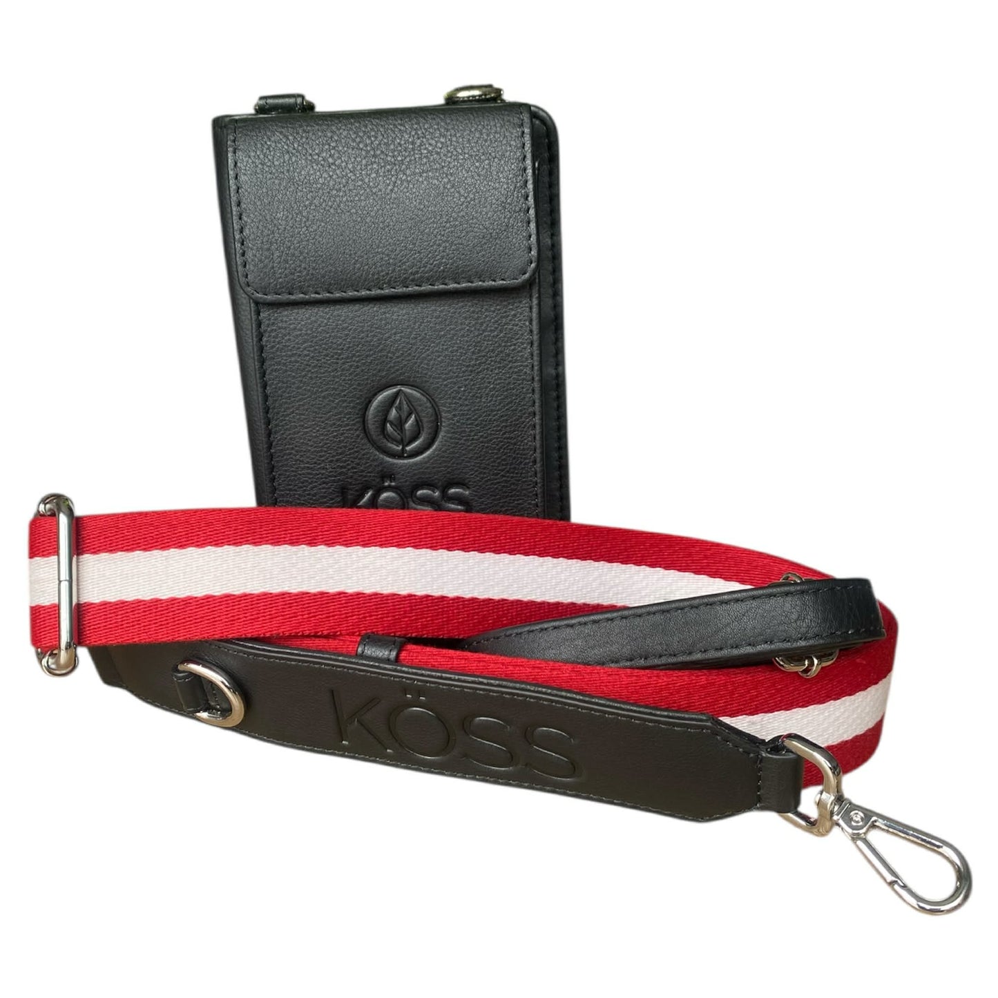 Sac Élégance Compact antivol en cuir - Noir (comprenant 2 sangles)