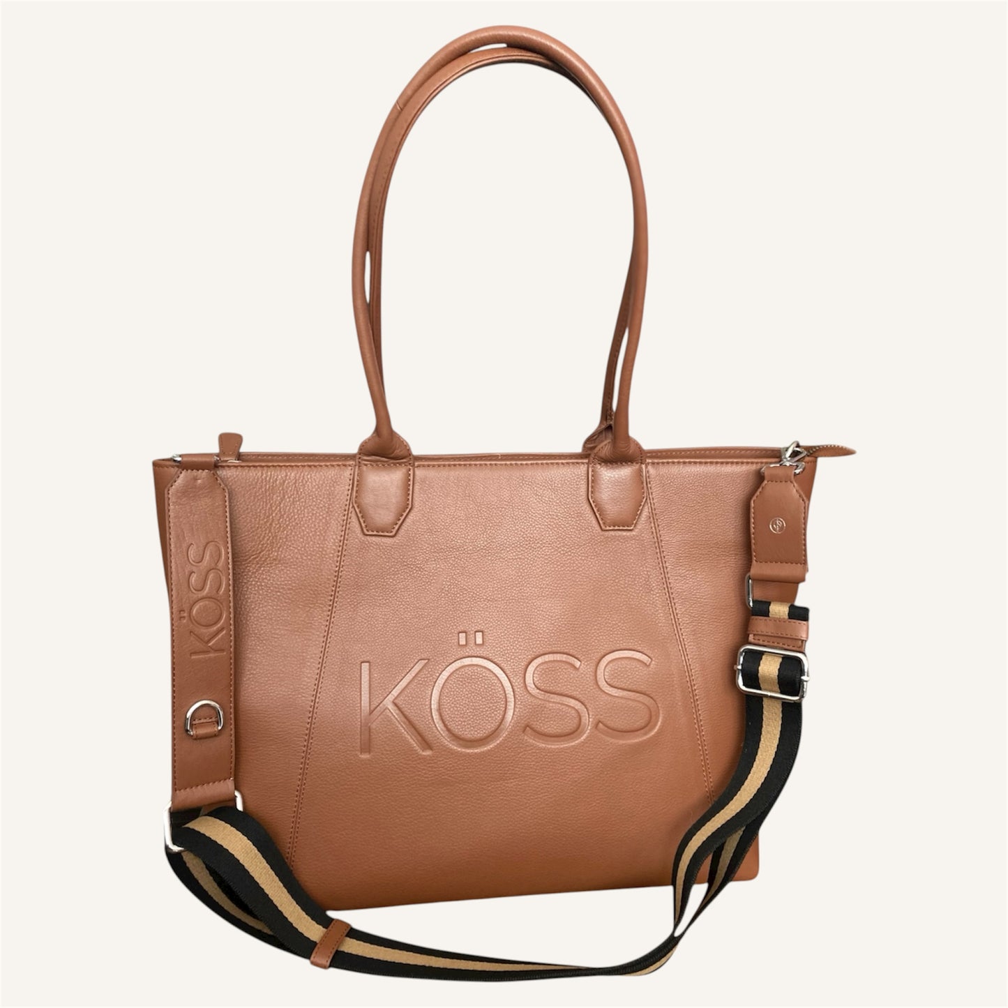 Tote bag en cuir pour ordinateur portable - brun