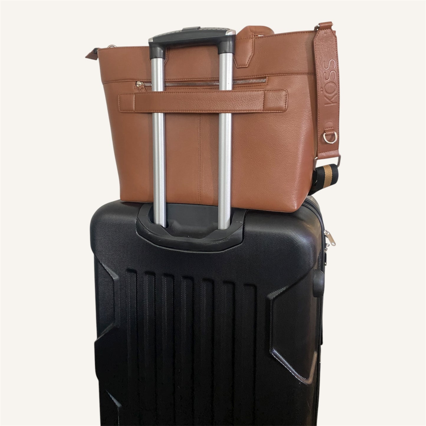 Tote bag en cuir pour ordinateur portable - brun