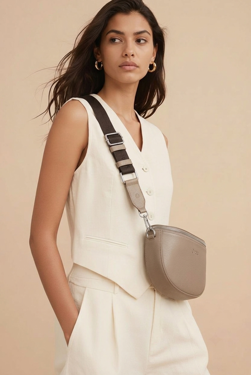 Sac demi-lune beige