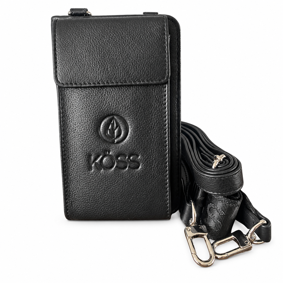 Sac Élégance Compact antivol en cuir - Noir (comprenant 2 sangles)