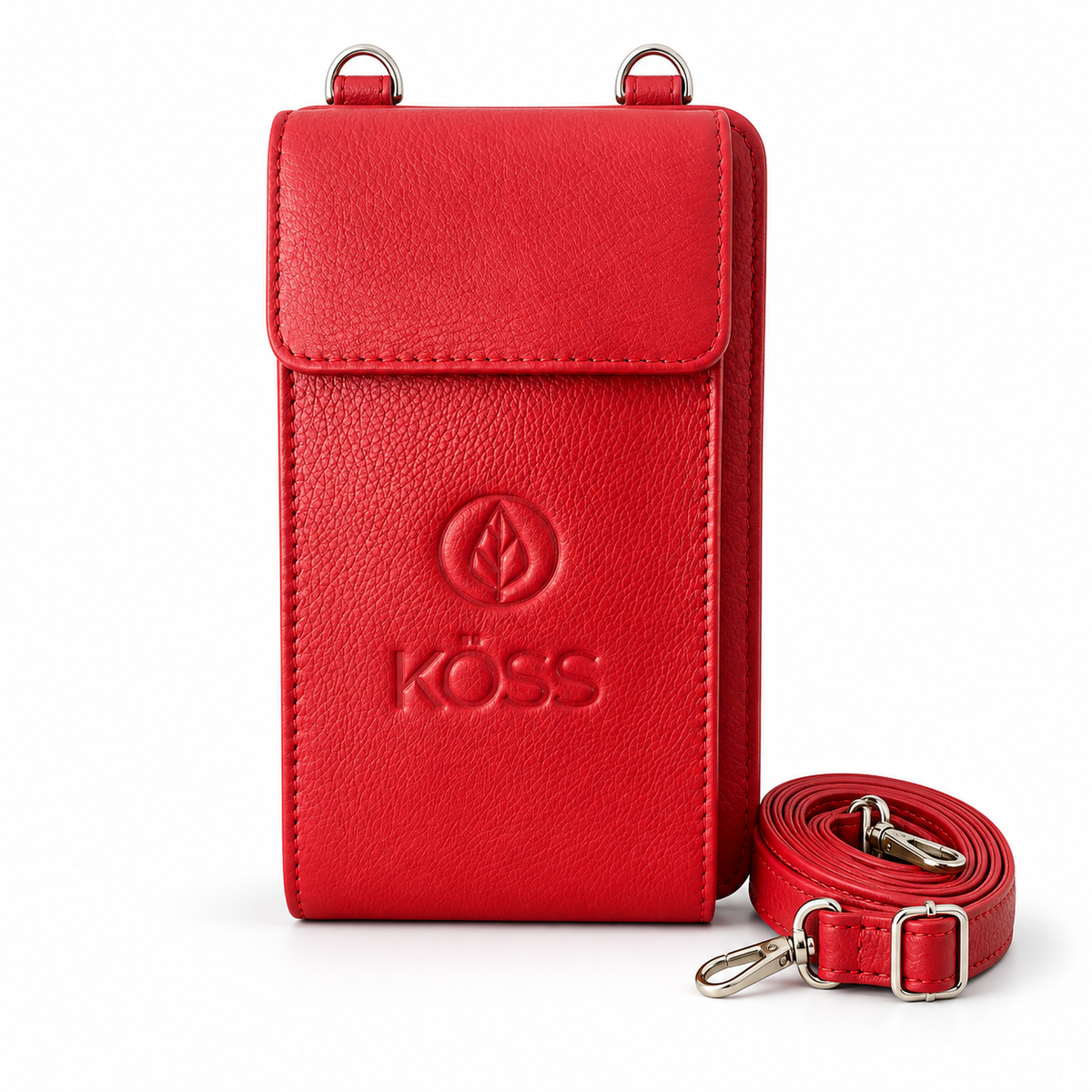 Sac Élégance Compact antivol en cuir - Rouge (comprenant 2 sangles)