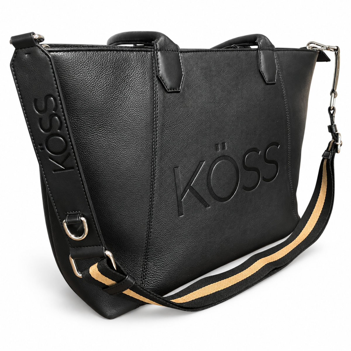 Tote bag en cuir pour ordinateur portable - Noir