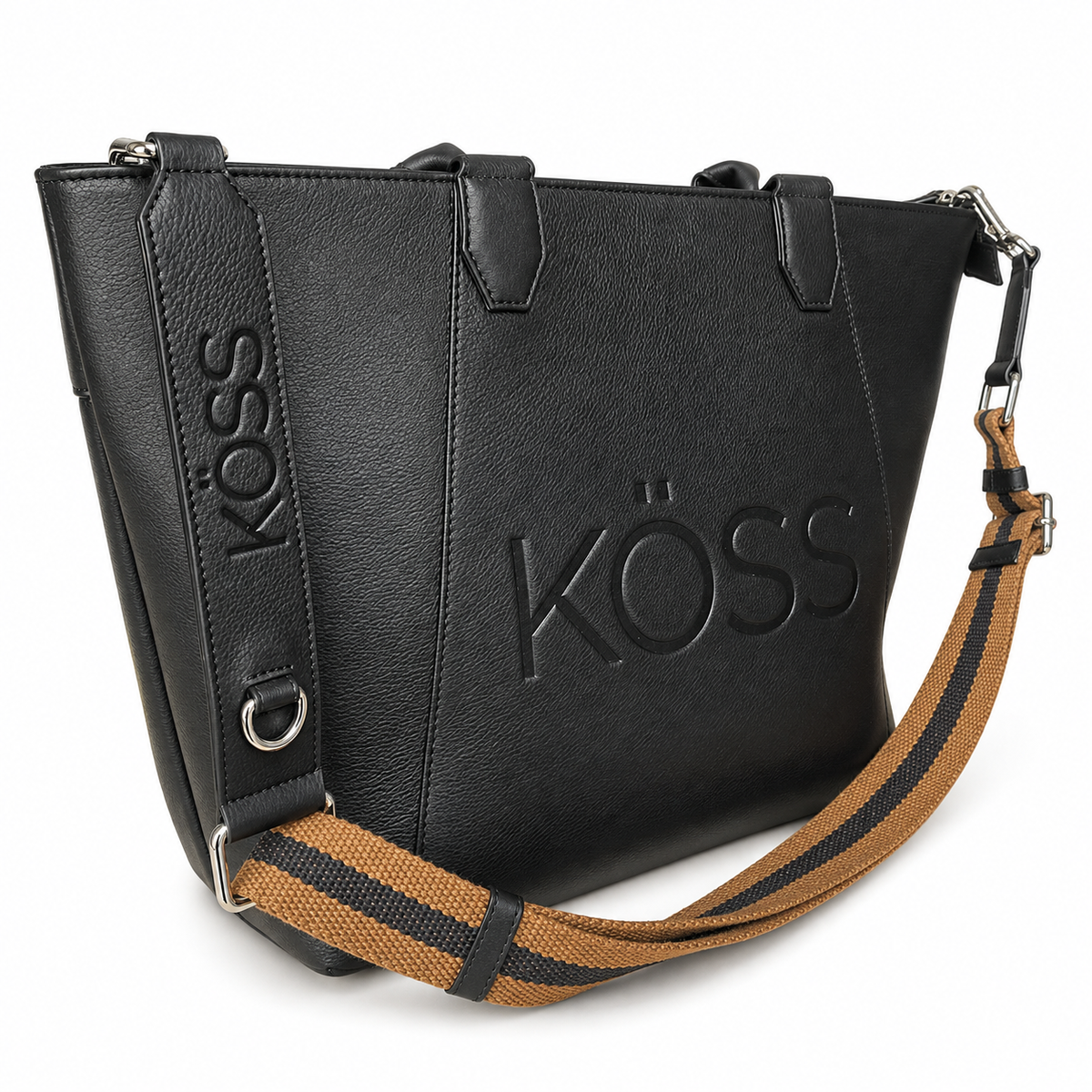 Tote bag en cuir pour ordinateur portable - Noir