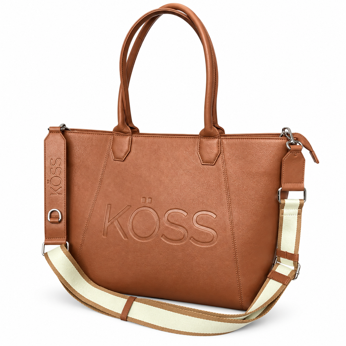 Tote bag en cuir pour ordinateur portable - brun