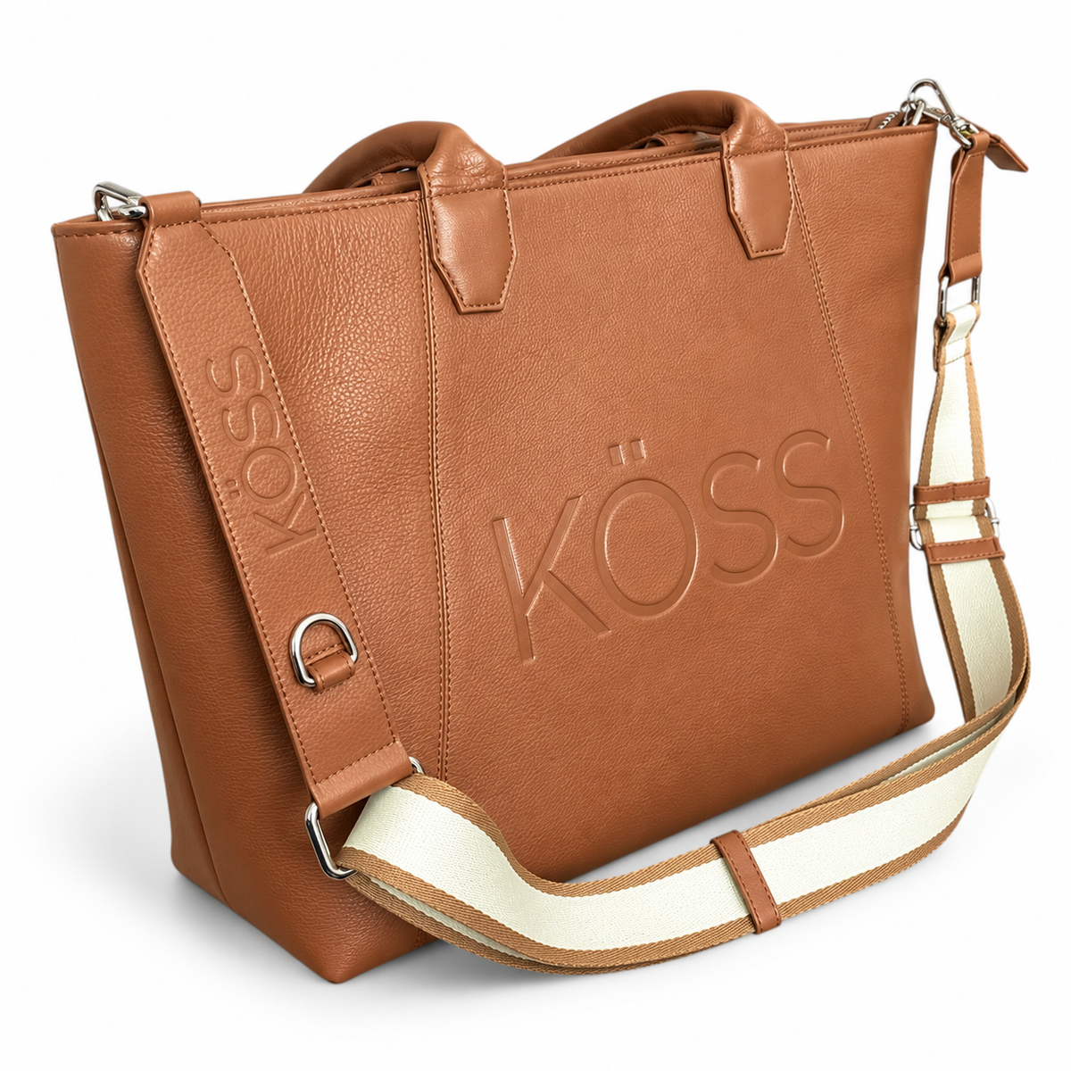 Tote bag en cuir pour ordinateur portable - brun