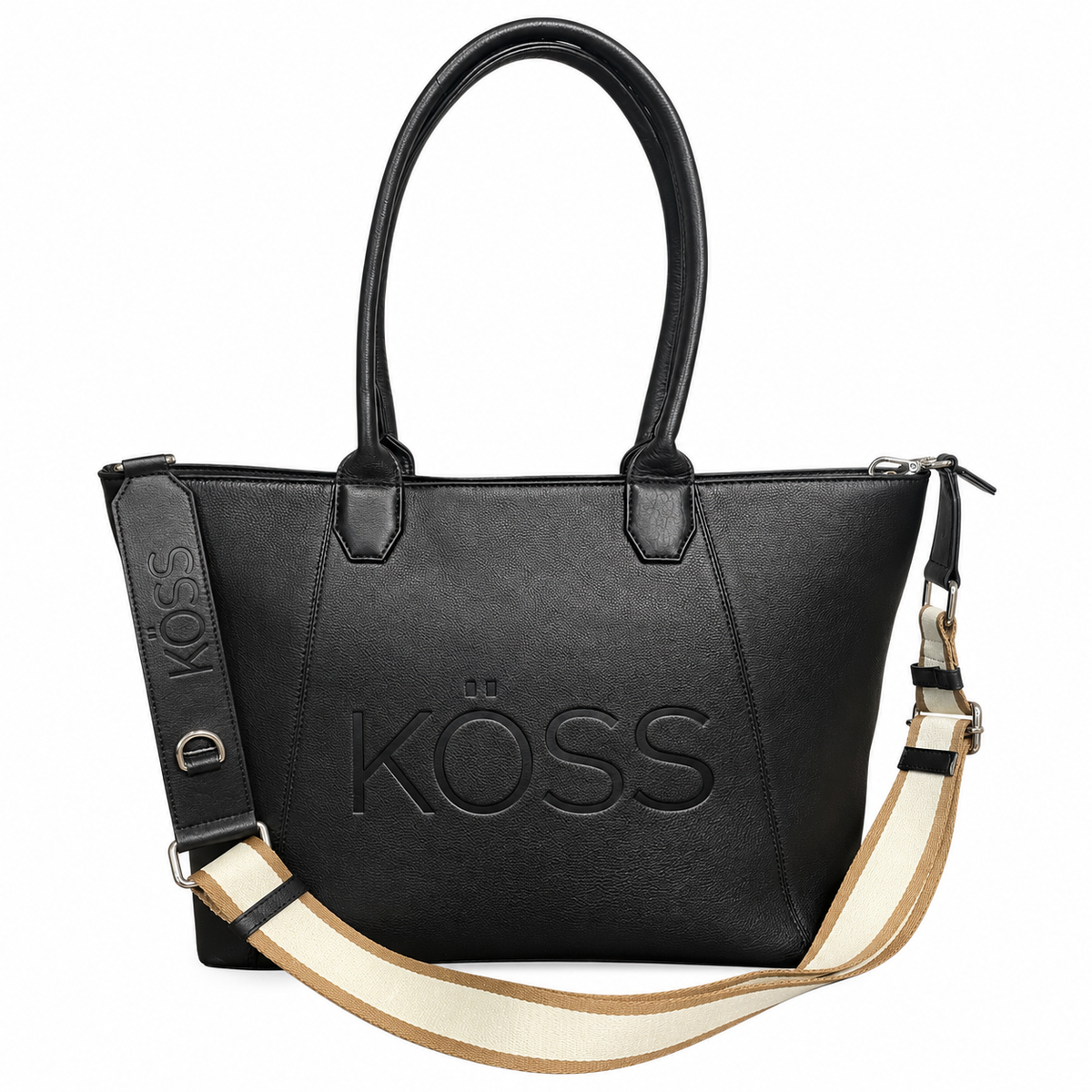 Tote bag en cuir pour ordinateur portable - Noir