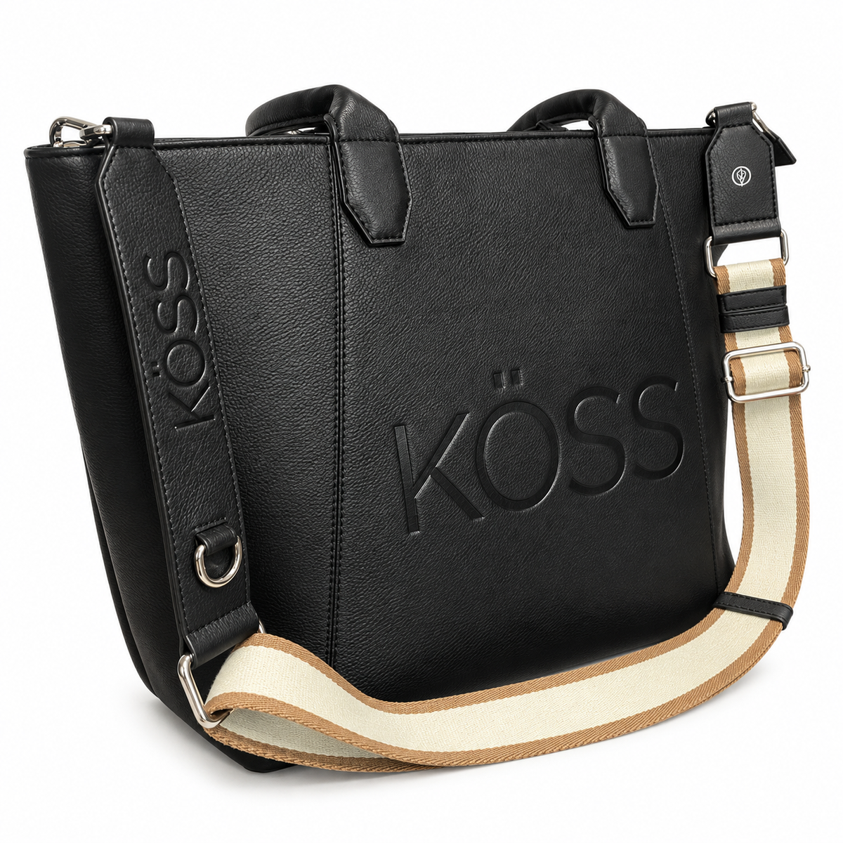 Tote bag en cuir pour ordinateur portable - Noir