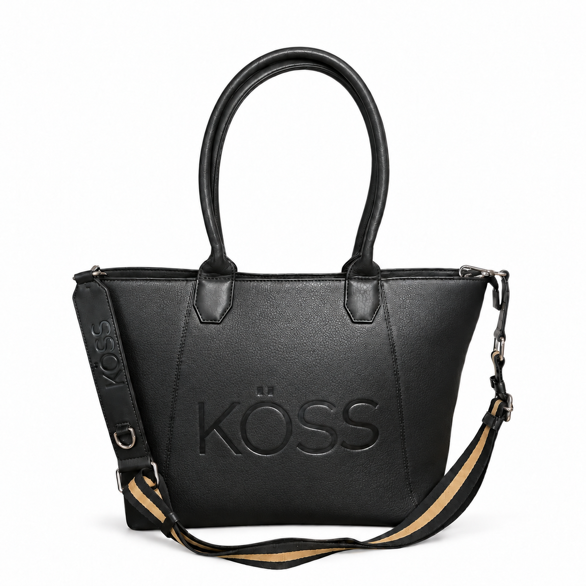 Tote bag en cuir pour ordinateur portable - Noir