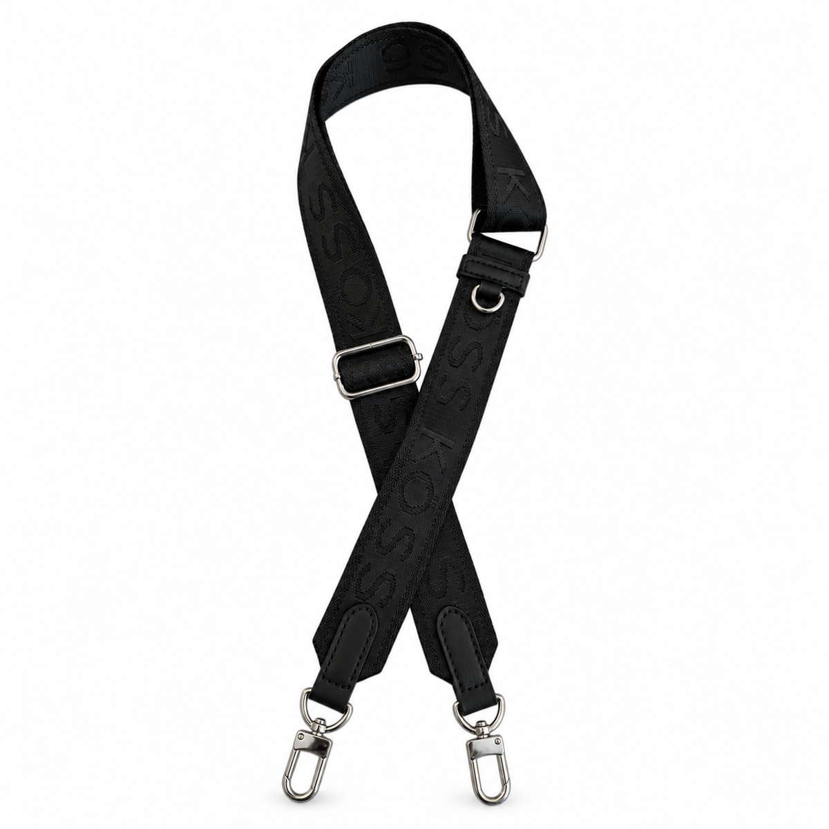 Bandoulière de luxe noire ton sur ton