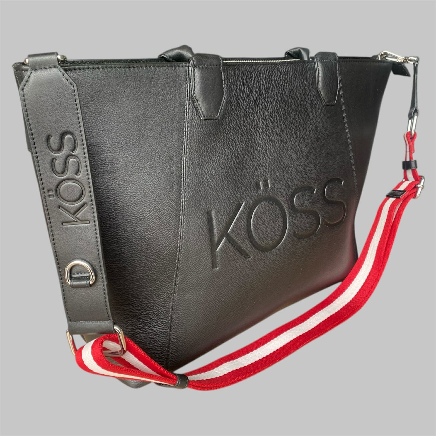 Tote bag en cuir pour ordinateur portable - Noir