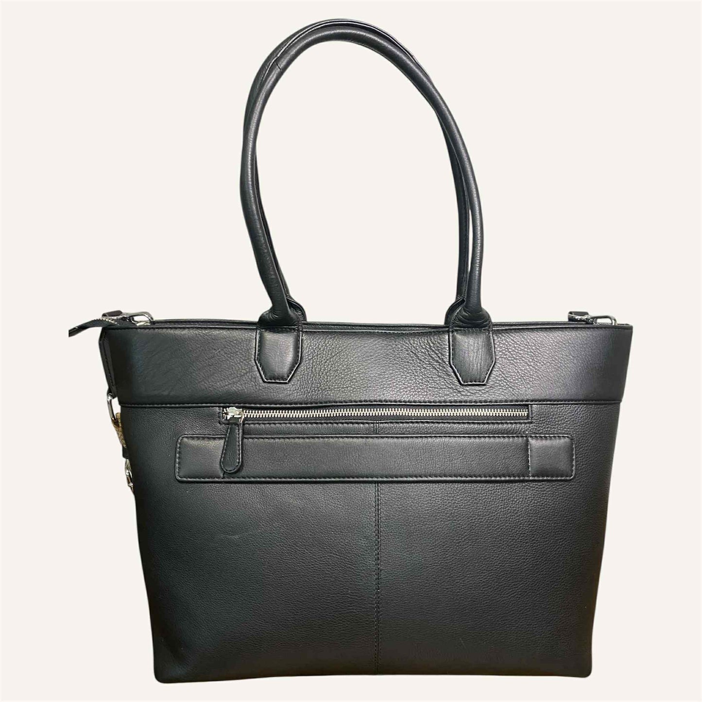 Tote bag en cuir pour ordinateur portable - Noir
