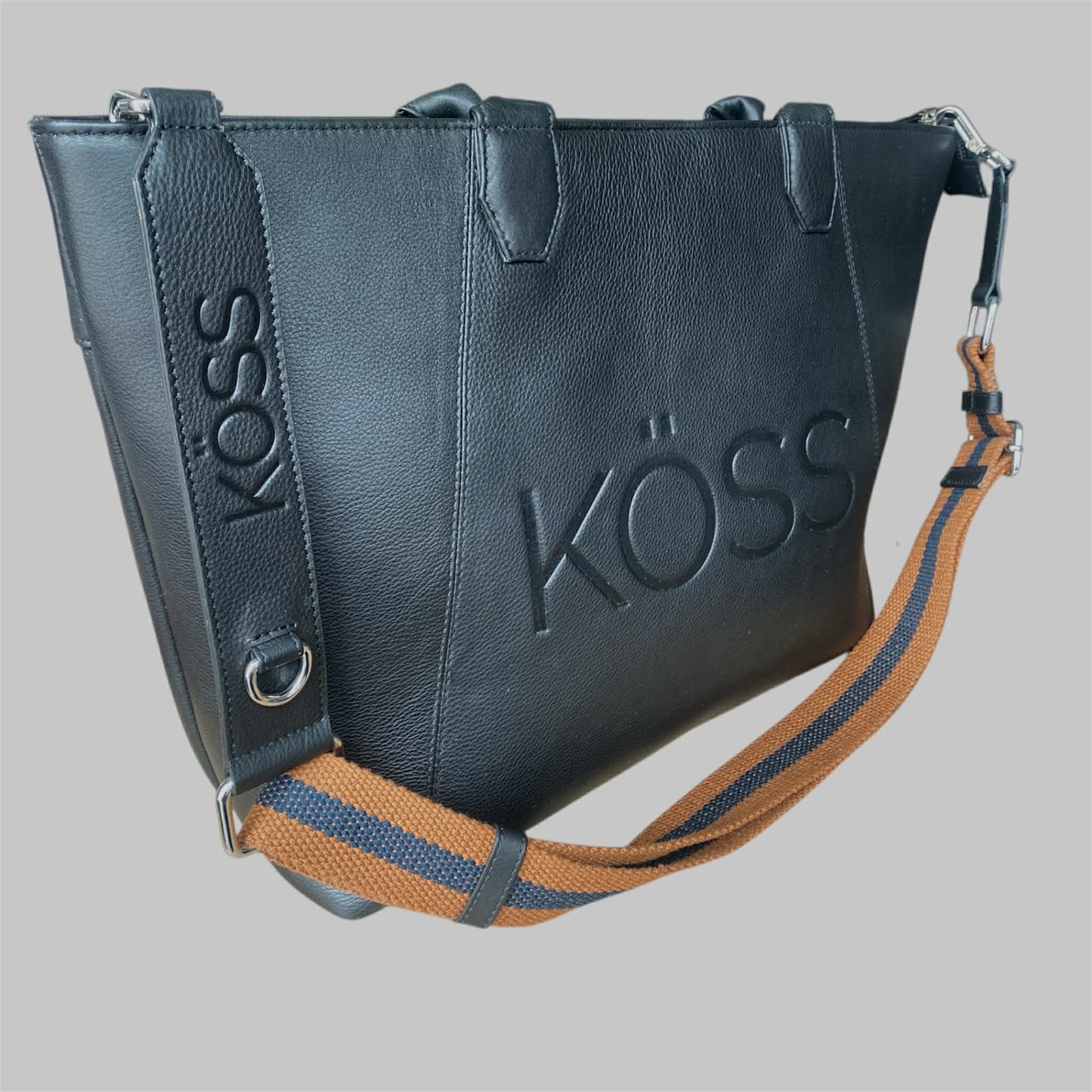 Tote bag en cuir pour ordinateur portable - Noir