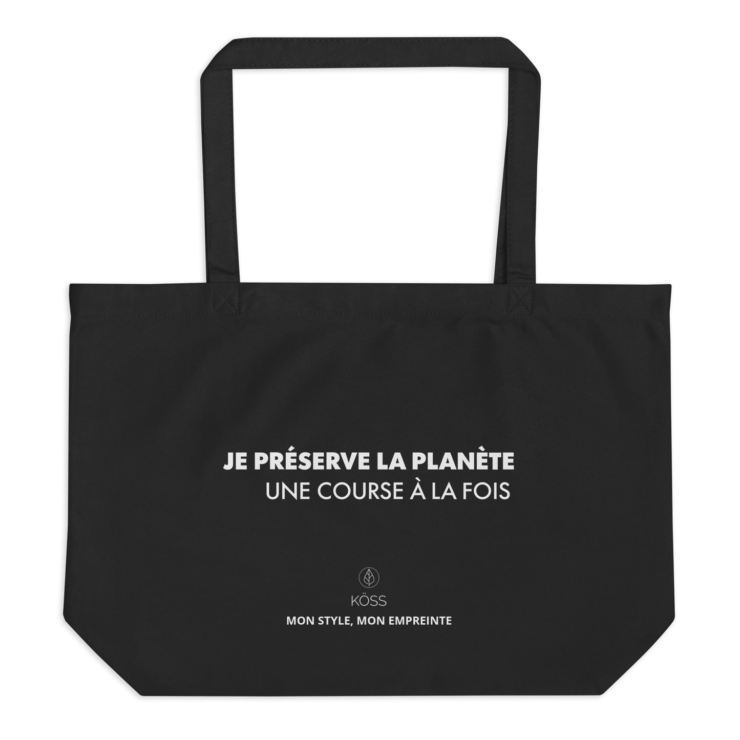 Grand tote bag bio - Je préserve la planète une course à la fois