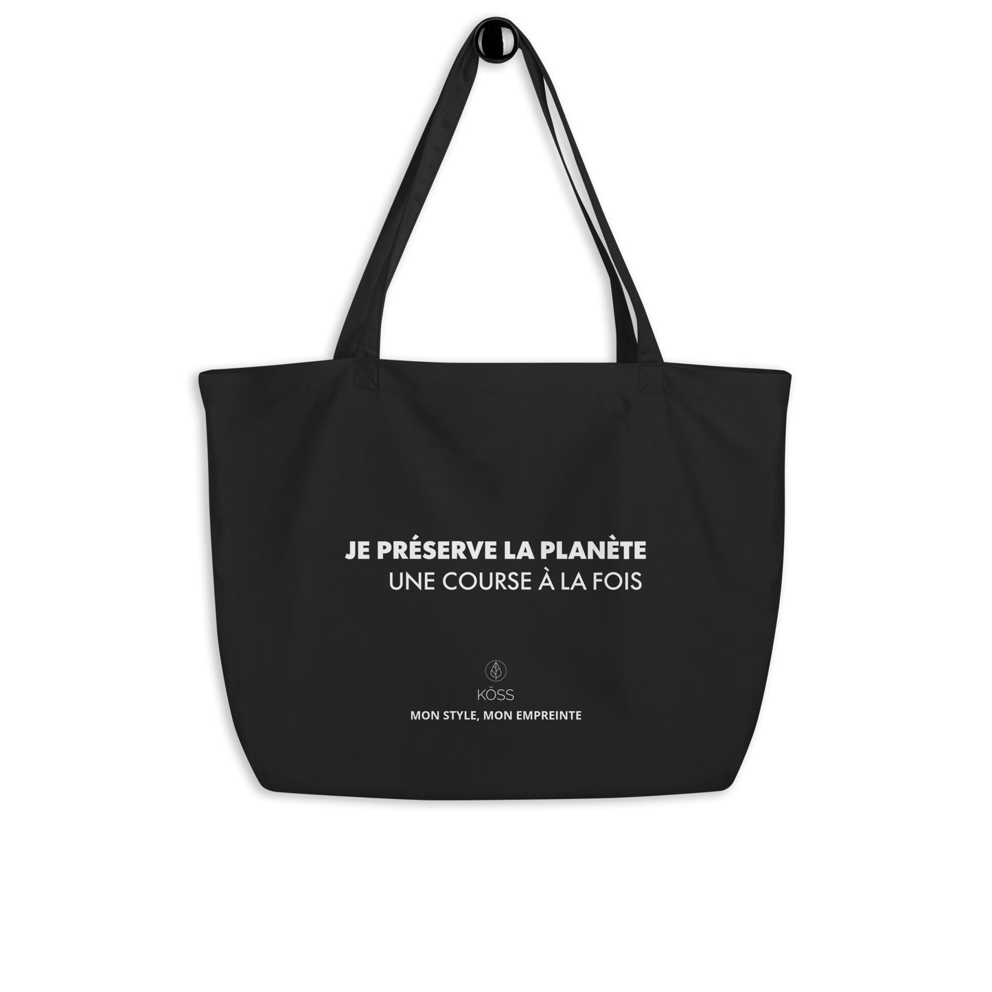 Grand tote bag bio - Je préserve la planète une course à la fois