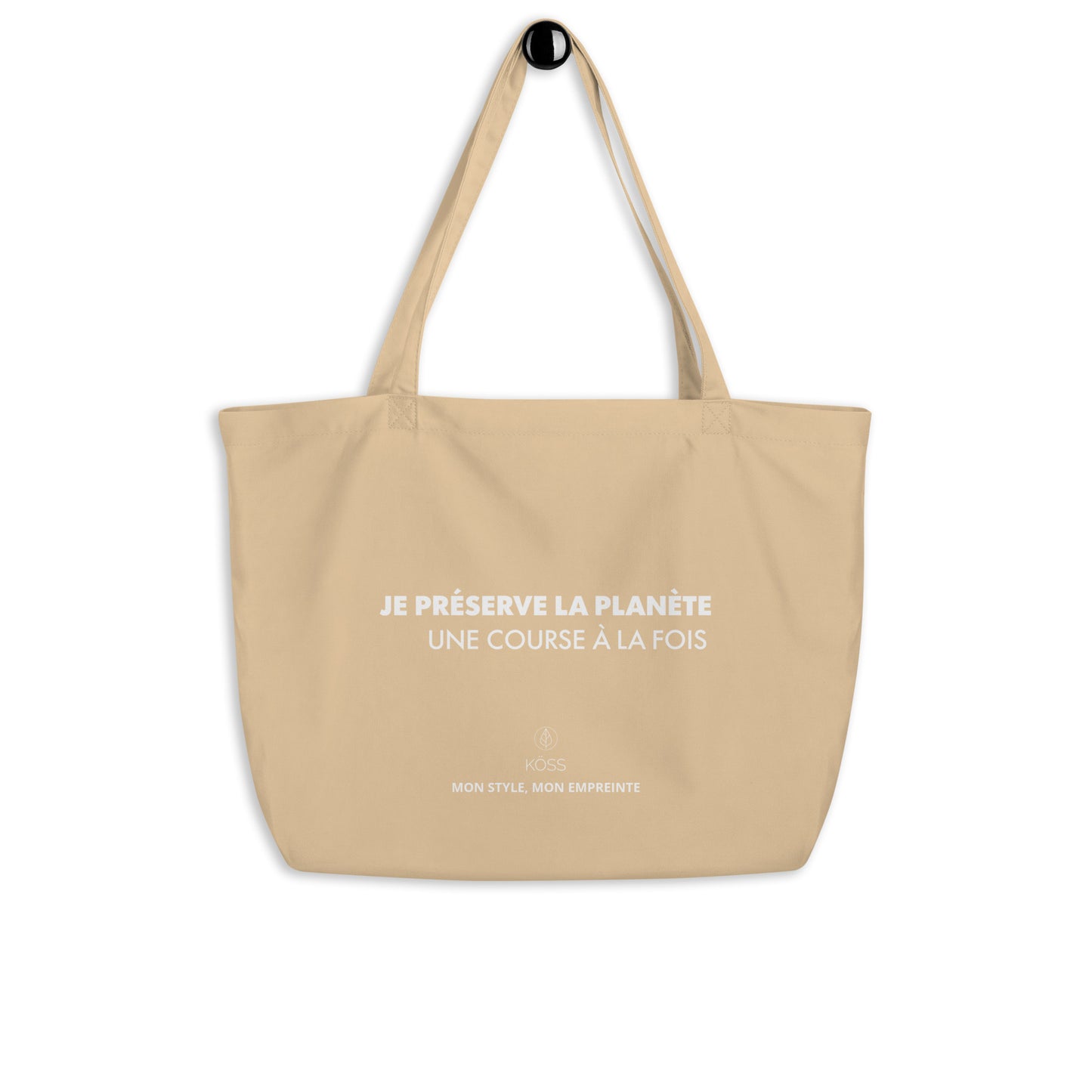 Grand tote bag bio - Je préserve la planète une course à la fois