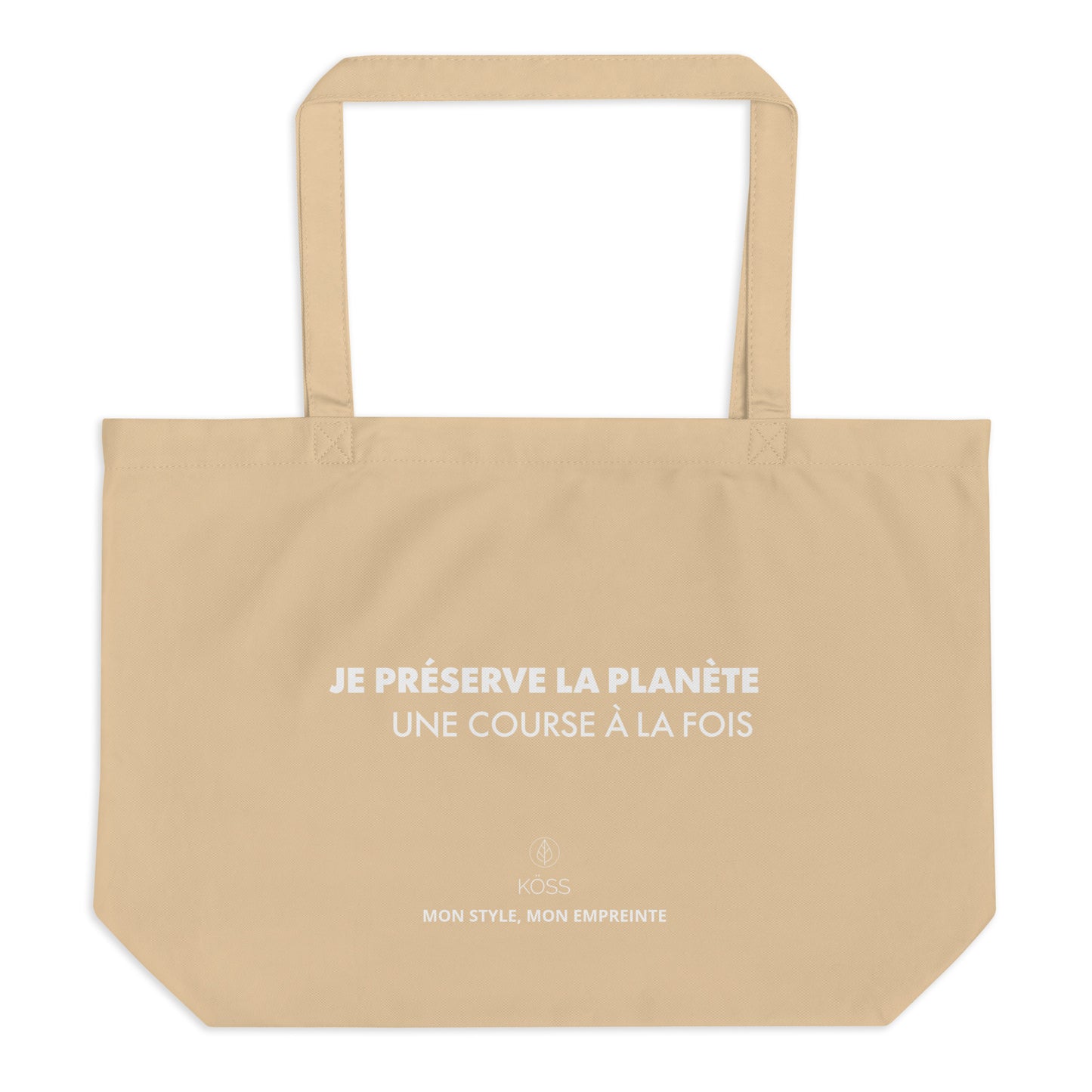 Grand tote bag bio - Je préserve la planète une course à la fois